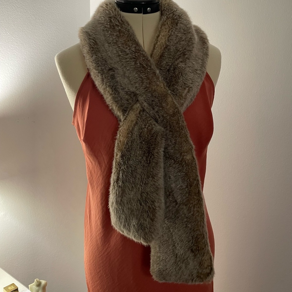 Faux fur shawl scarf